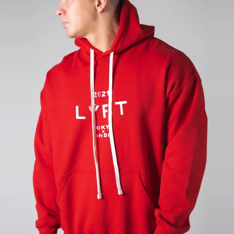 Classic sleek red lyft hoodie for men 