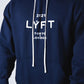 Blue lyft hoodie for men in the winter
