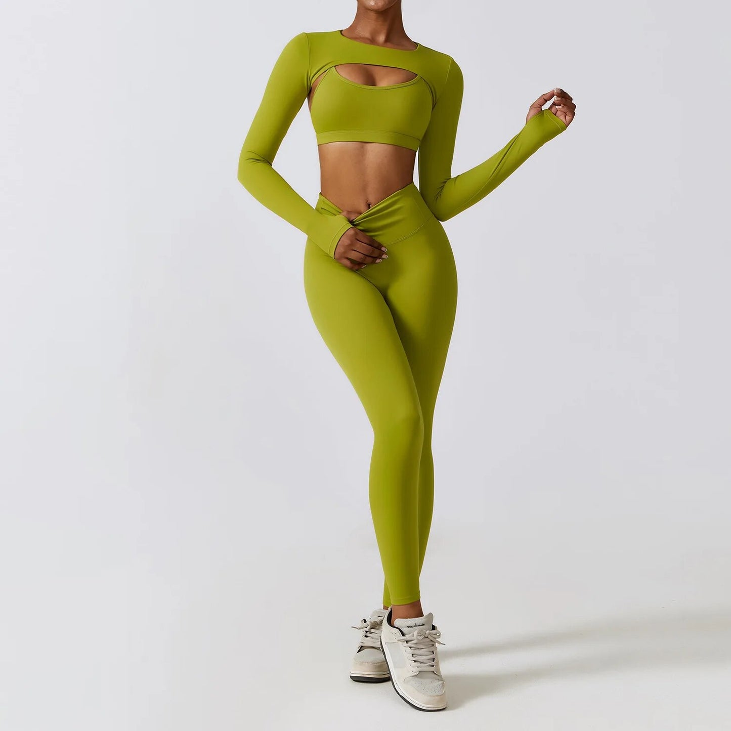 Women 2/3pcs Workout Outfits Yoga Sets Sportswear Gym Workout Clothing Tracksuit High Waist Leggings and Stretch Sports Bra