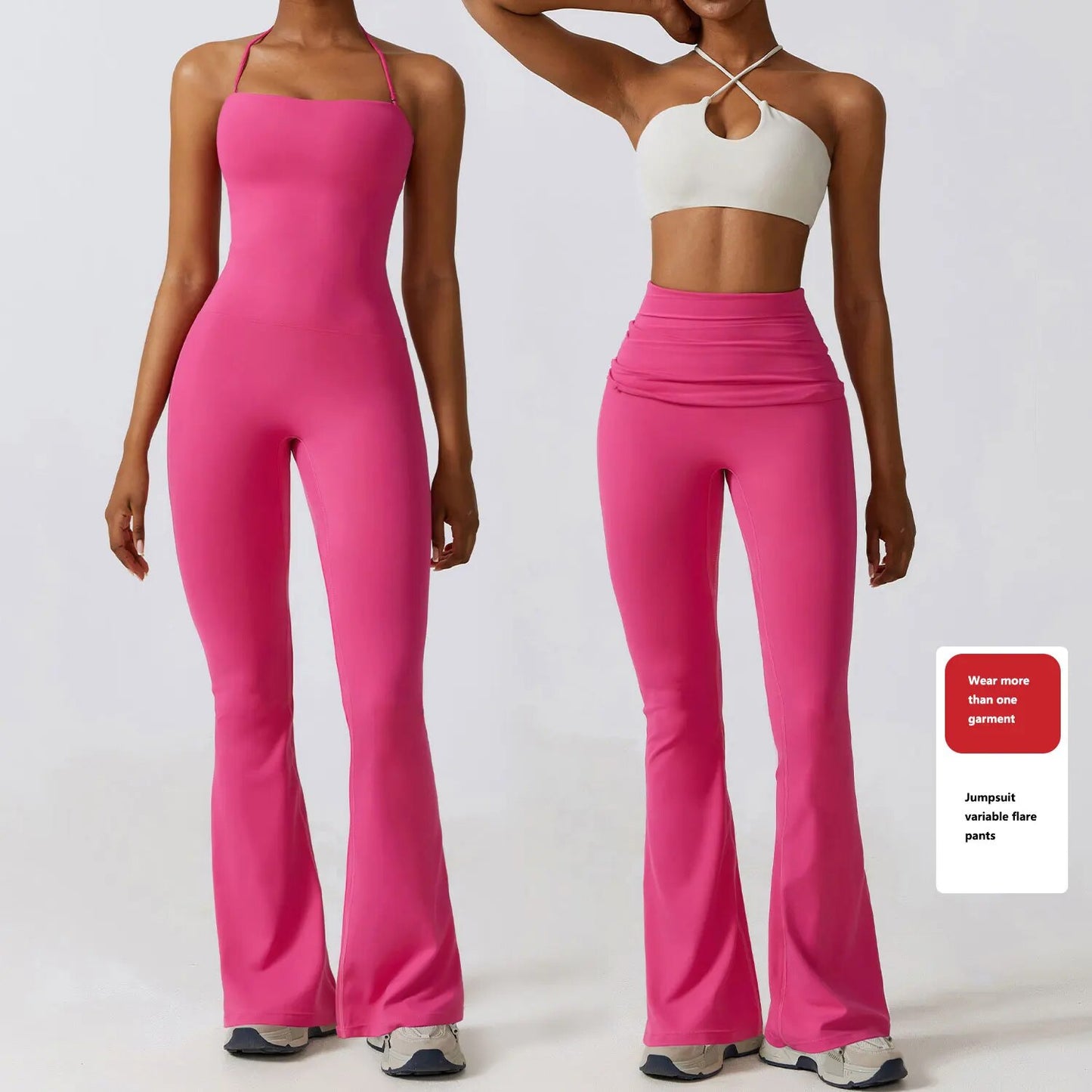 Yoga Set Yoga Jumpsuits Women's Tracksuit One Piece Workout Rompers Sportswear Gym Set Workout Clothes for Women Flared Pants