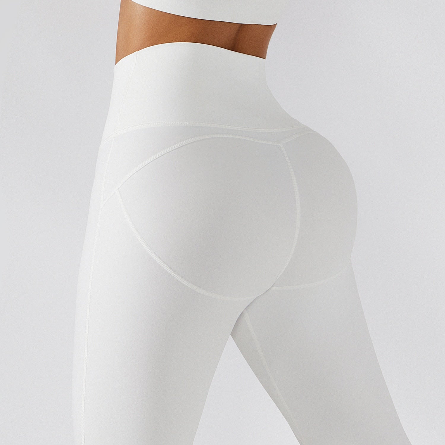 White Nylon Yoga Pants 