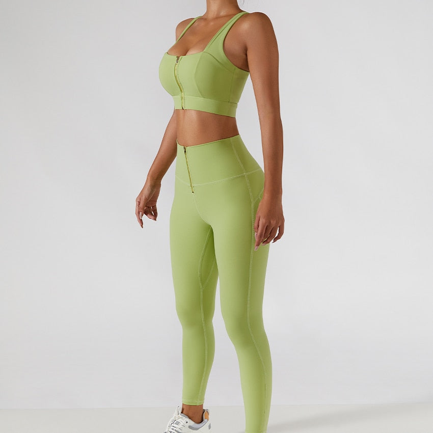 Green Sweltering fitness clothes for women