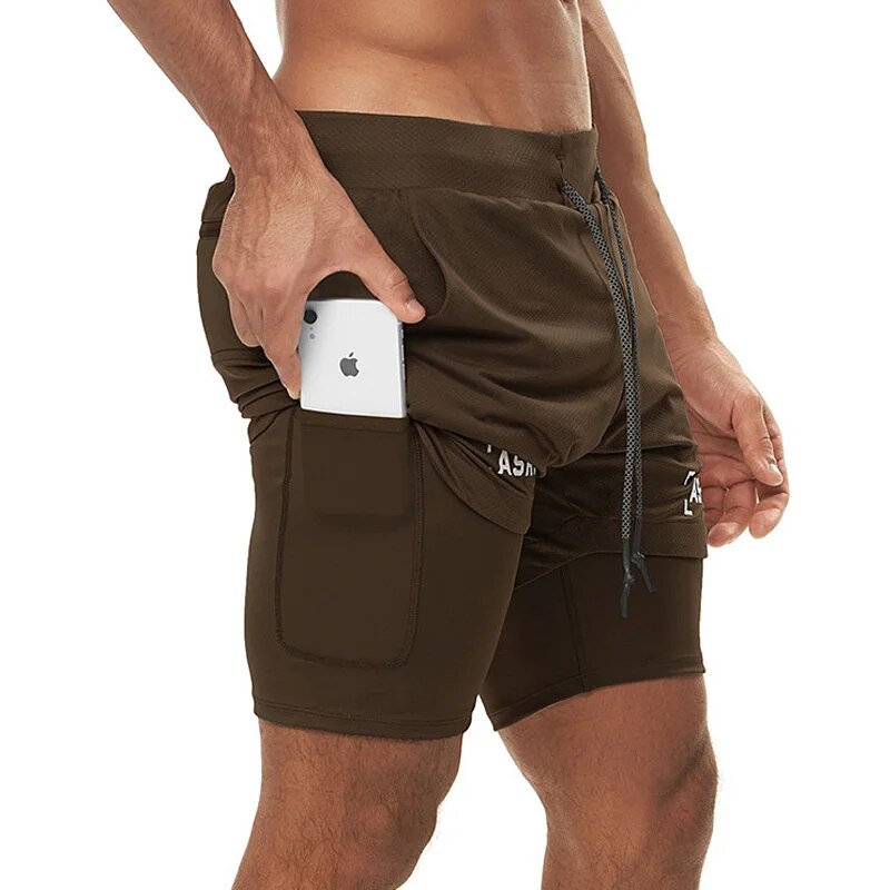 "ASRV" Mens 2-1 Quick Drying Compressed Shorts.