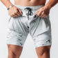 Casual grey cotton quick dry running shorts for men